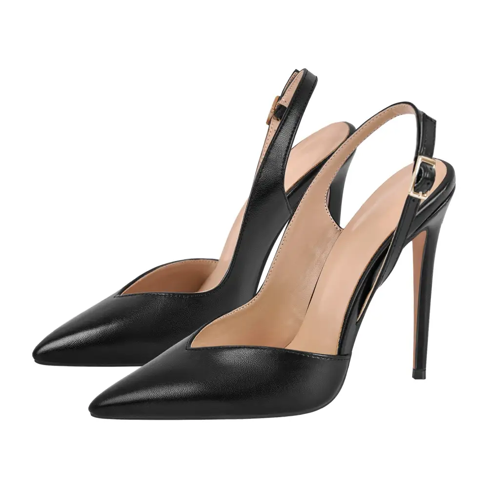 Statement Pointed Toe Stiletto Slingback Pumps