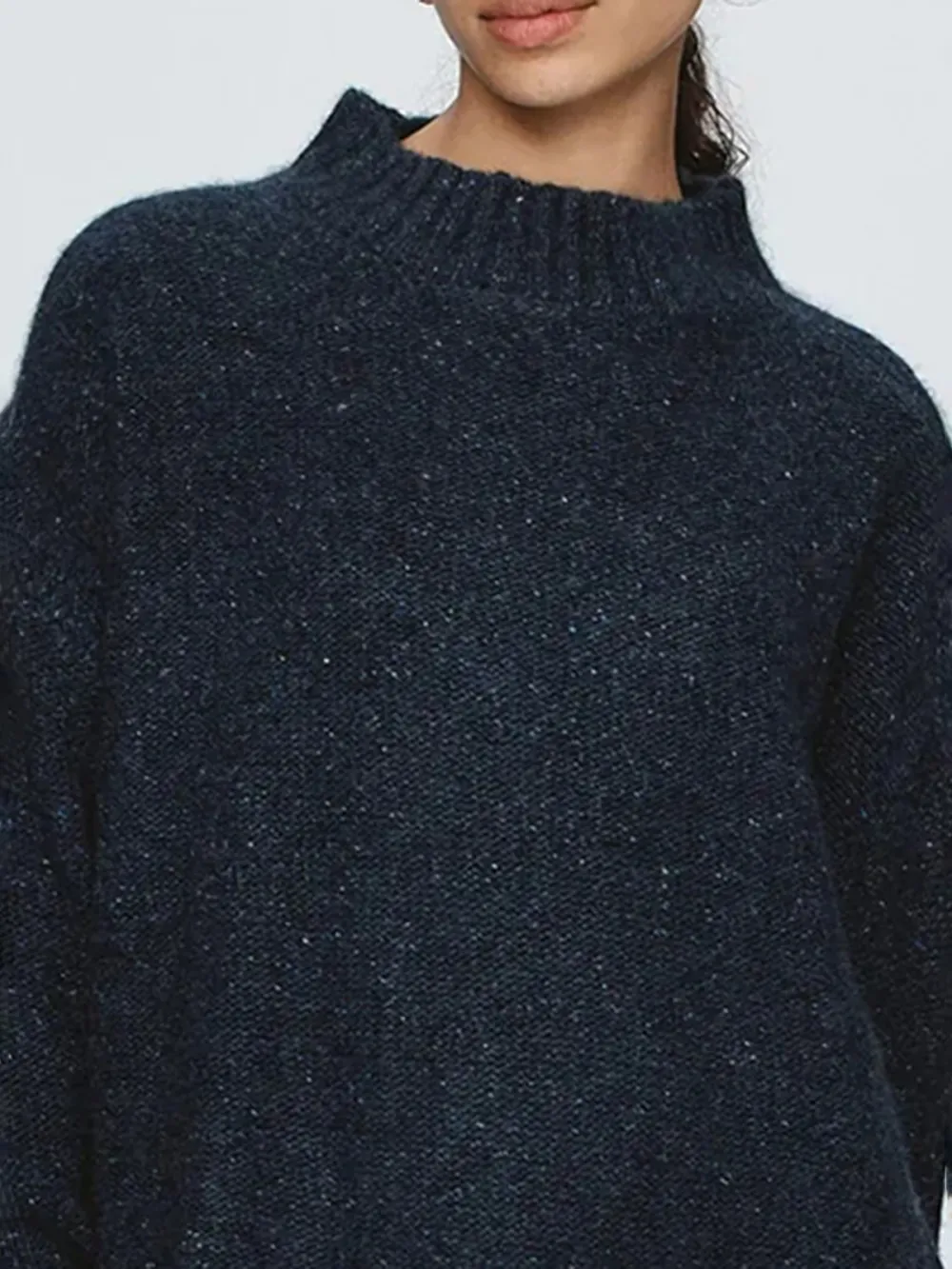 Casual Style Long Sleeve Jumper Navy