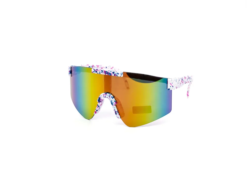 12-Pack Kids Oversized Sport Rimless Burnt Mirror Sunglasses