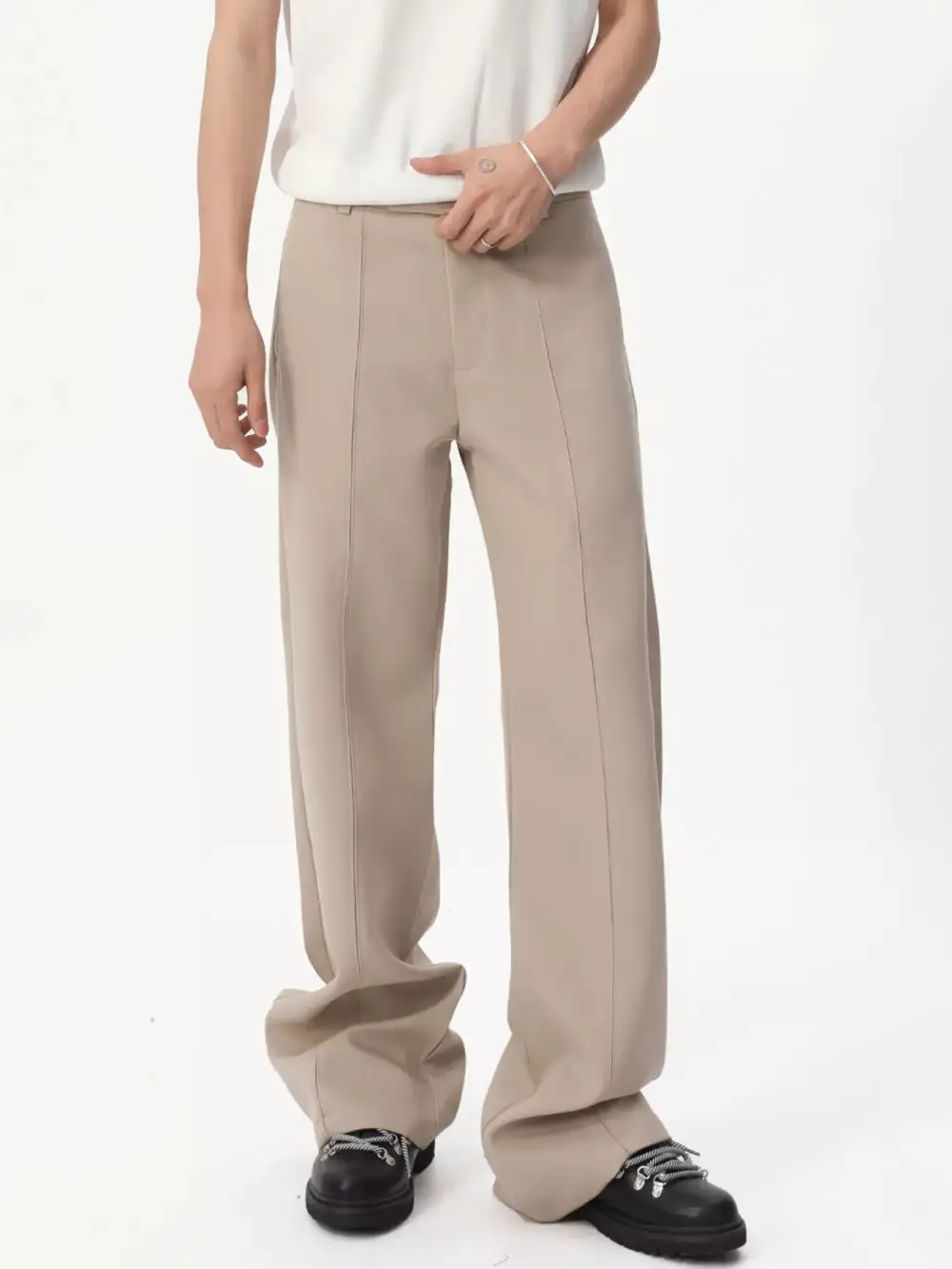 Refined Men's Wide Leg Casual Pants