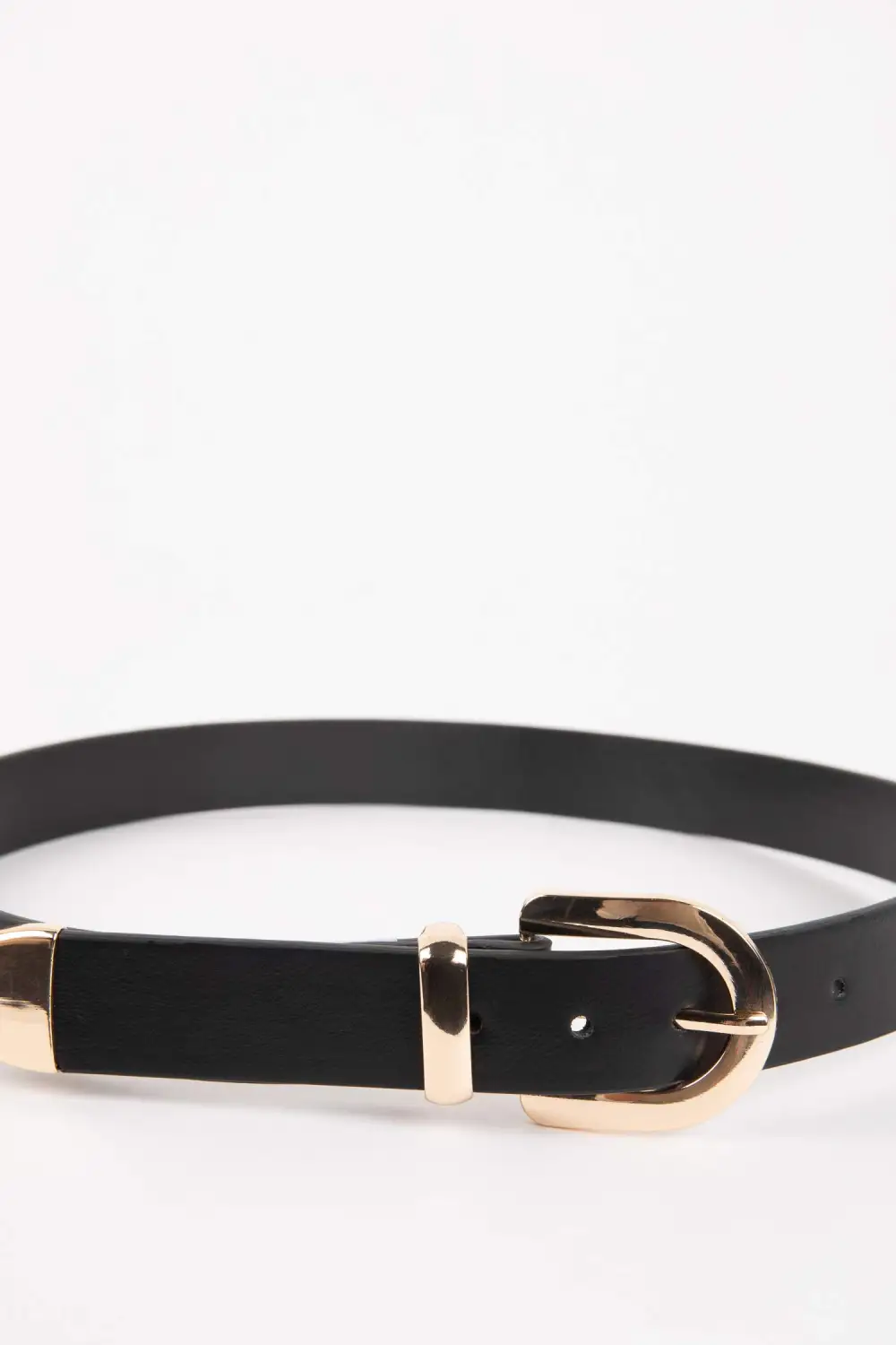 Ladies' Leather Denim Belt Black