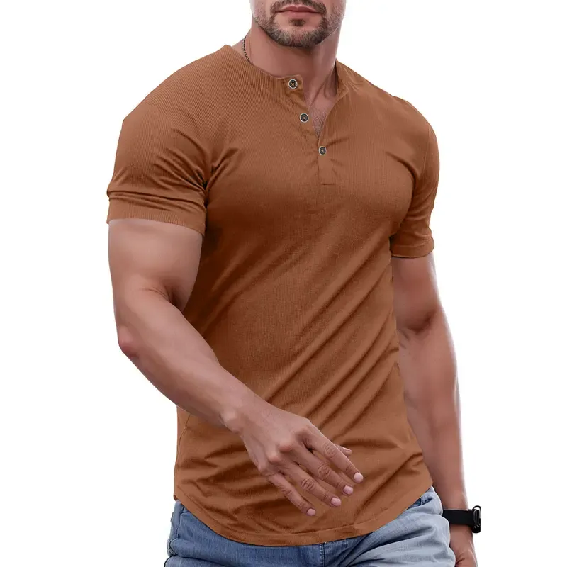 Men's Solid Color Slim Fit Longline T‑Shirt