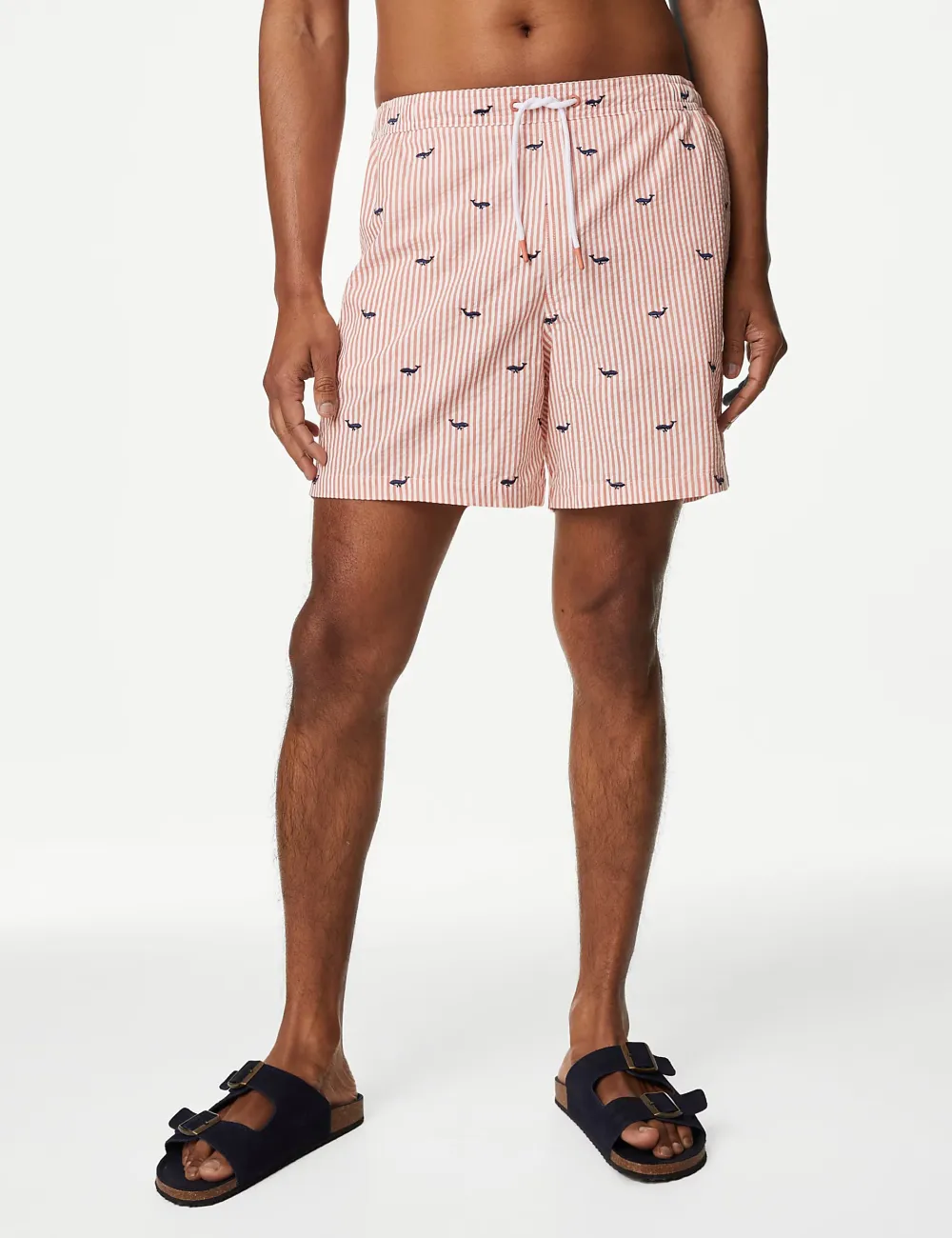 Summer Pink Vertical Striped Shorts