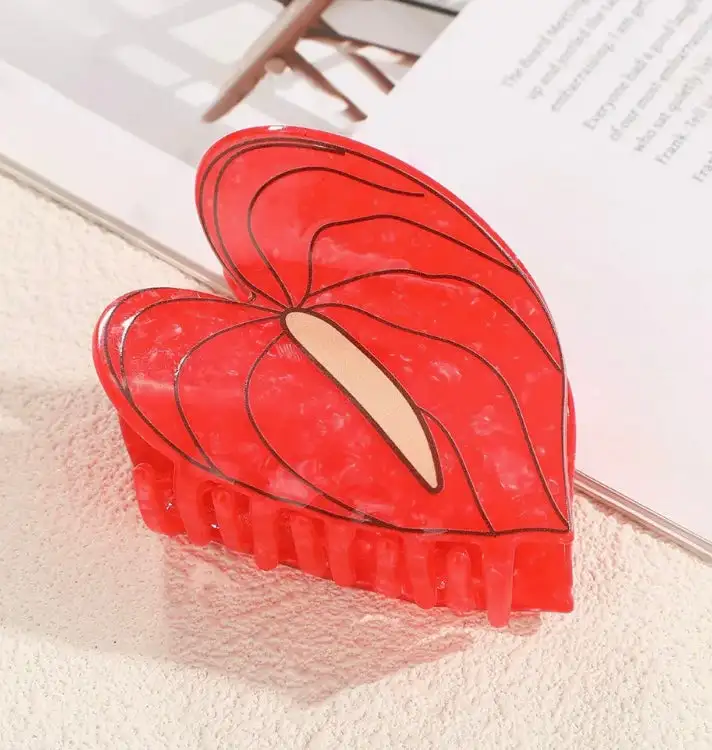 Anthurium Flower Hair Claw Clip