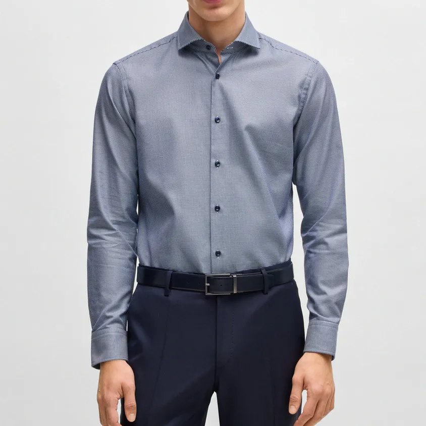 Polished Business Spread-Collar Men's Shirt