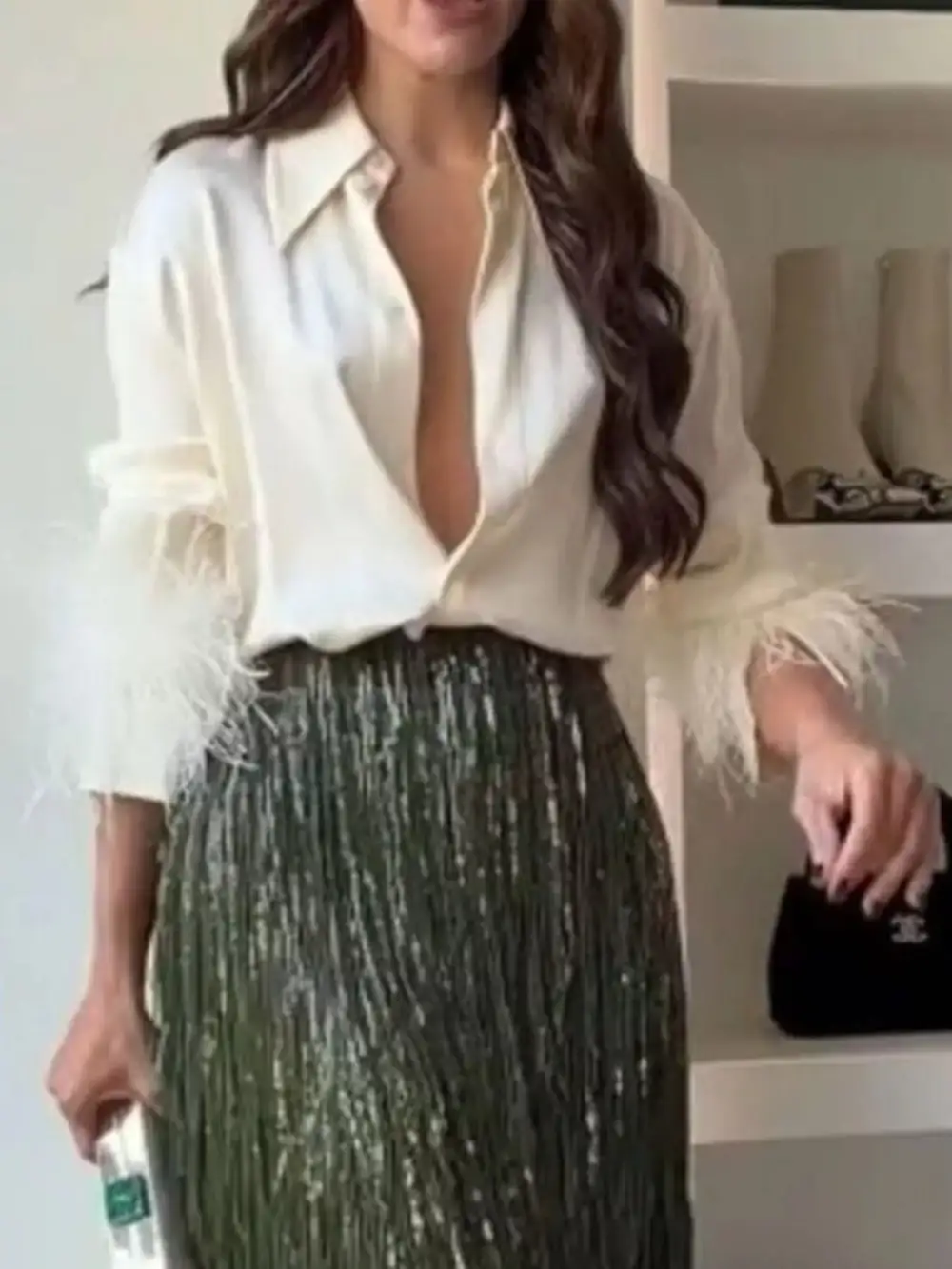 Balanced Long Sleeve Sequined Detail Coordinated Set