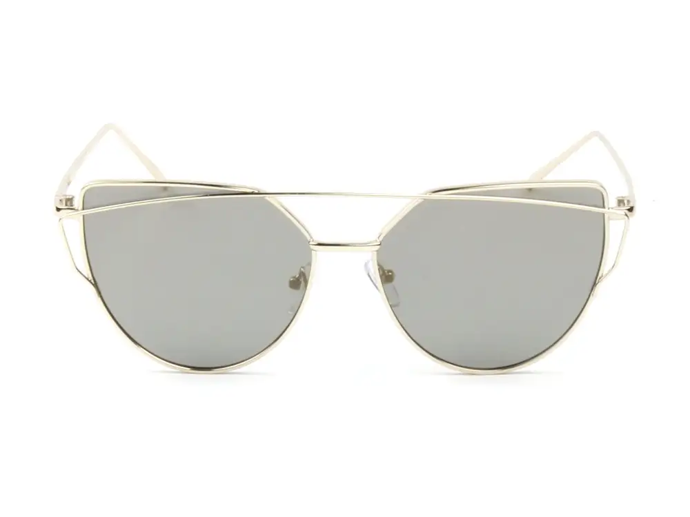 Mirrored Metal Cat-Eye Sunglasses