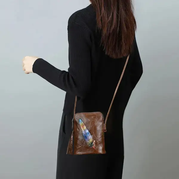 Adjustable-Strap Leather Phone Crossbody Bag