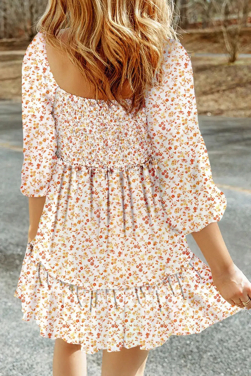 Floral Printed Smocked Mini Dress