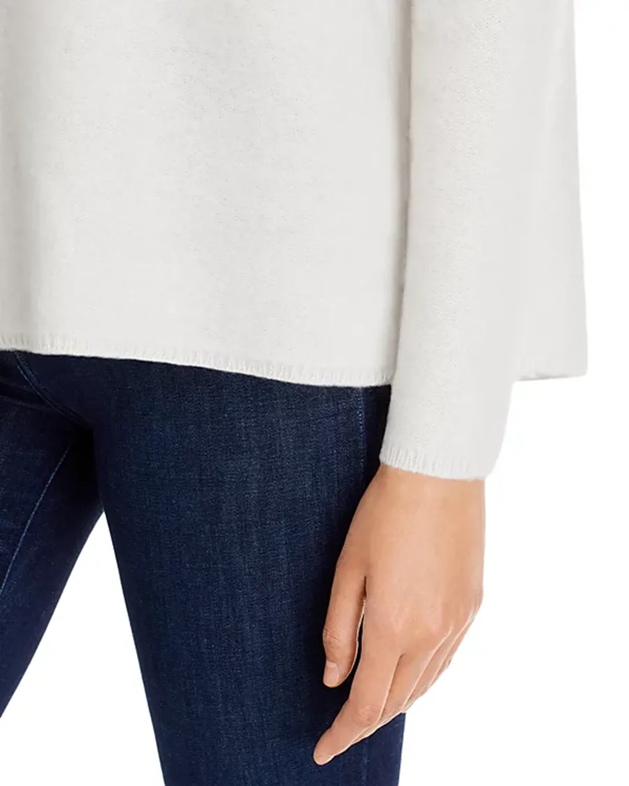 Cashmere Mock Neck Brushed Cashmere Sweater