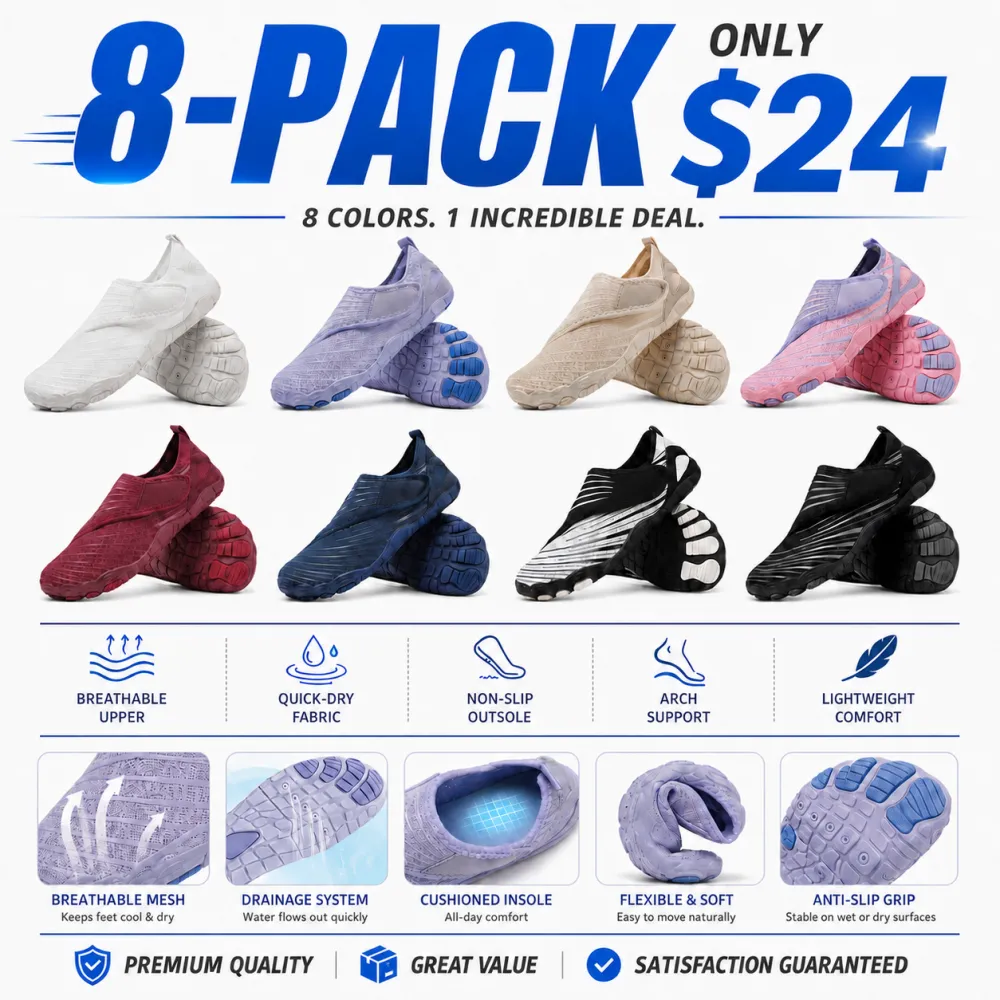 Wide Toe Box Waterproof Barefoot Shoes For Seniors