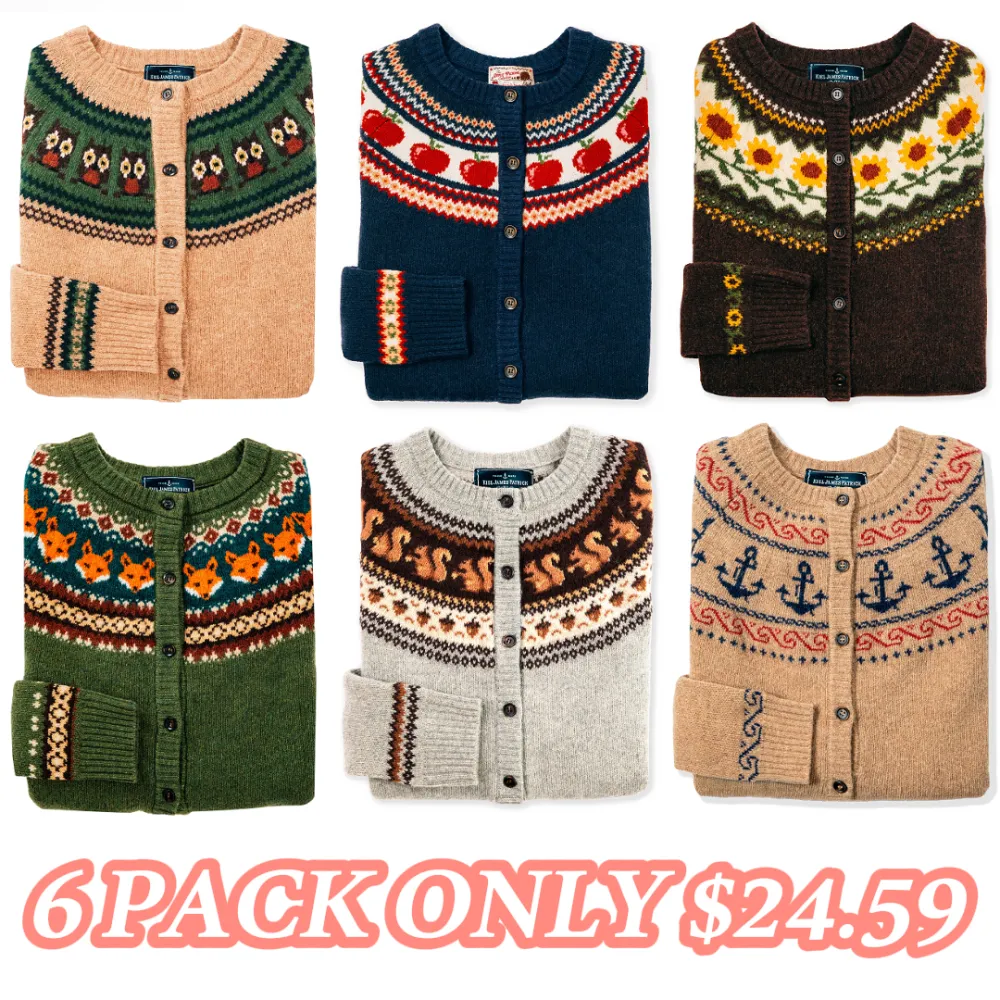 Women's Casual Round Neck Jacquard Sweater/Cardigan🎃Fitted Knit Pullover for Fall & Winter