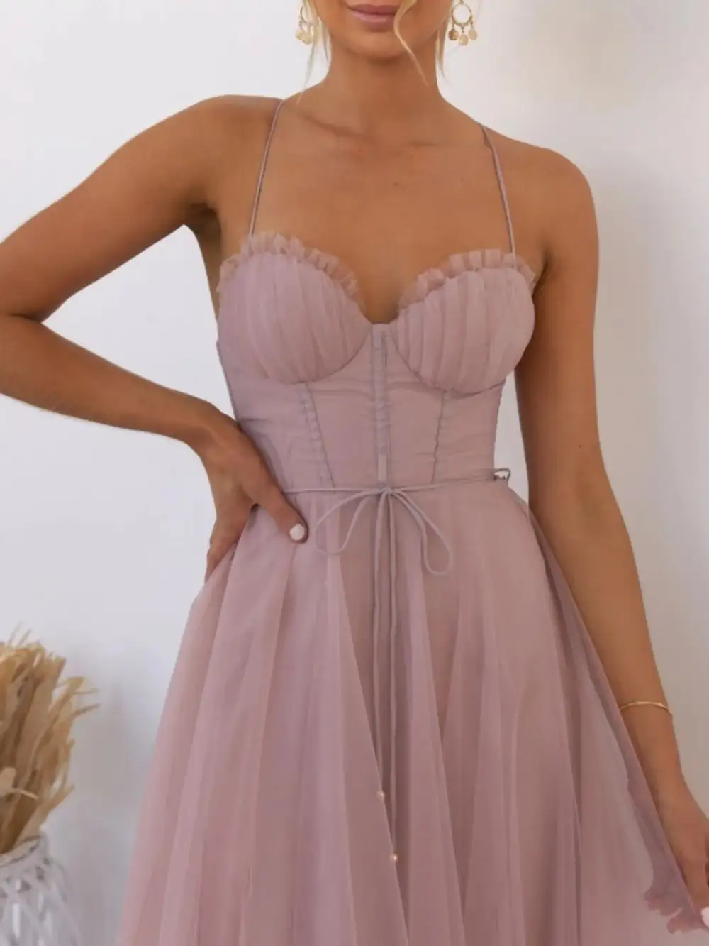 Easy Fit Midi Tie Detail Dress