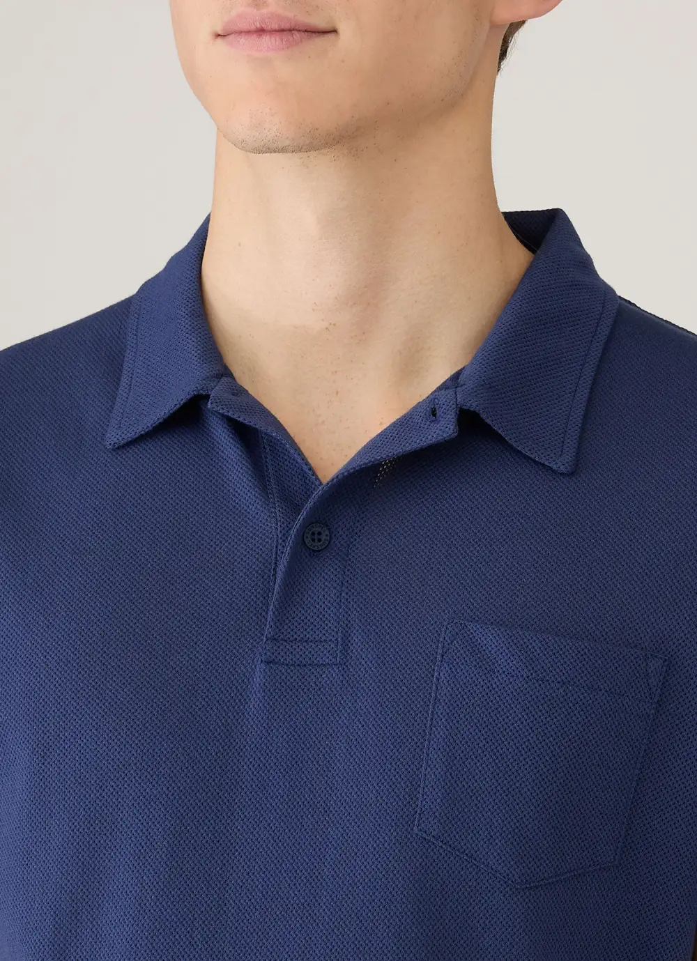 Understated Weekend Slim Fit Mesh Cotton Short Sleeve Polo Shirt