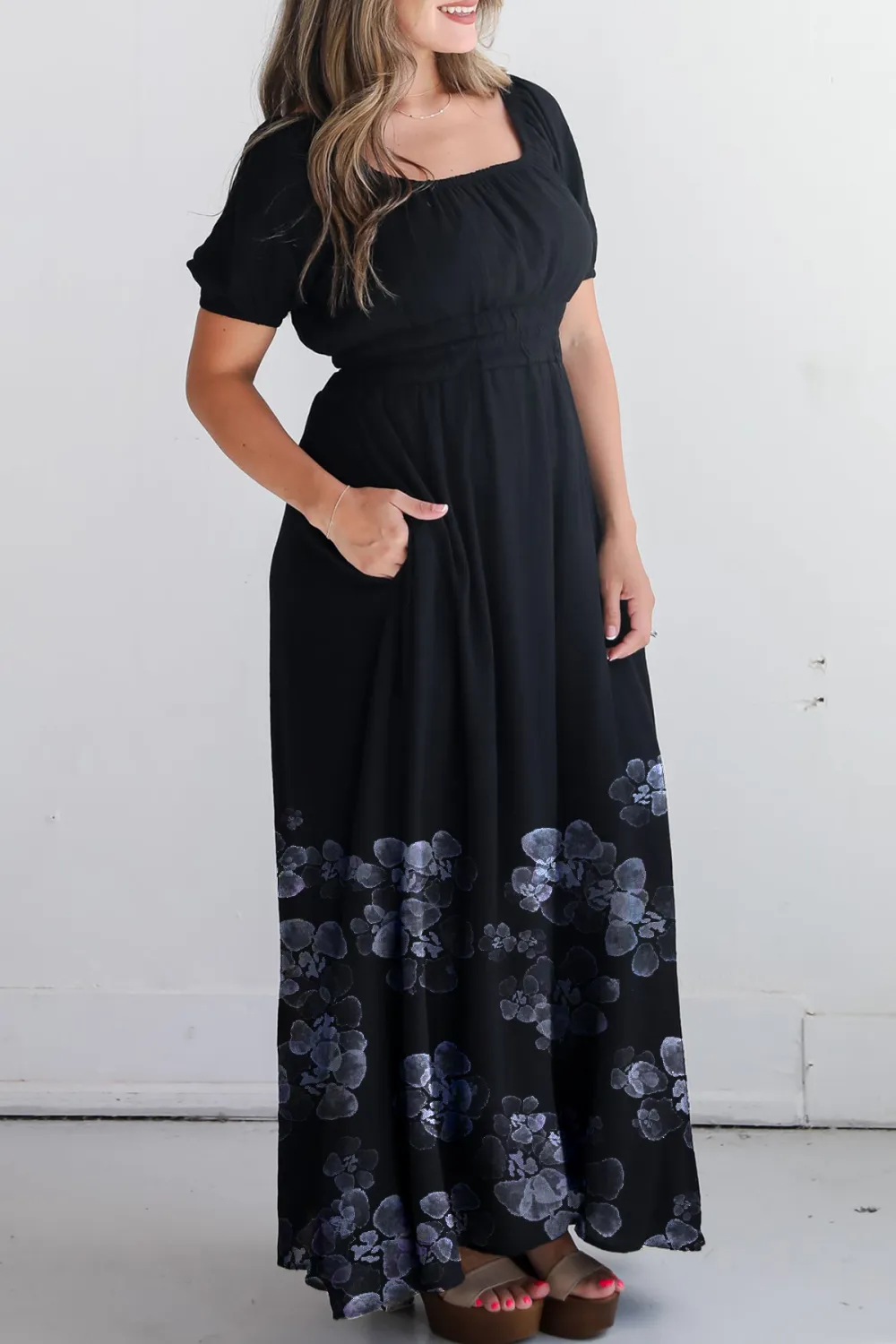 Instinctually Flirty Black Maxi Dress