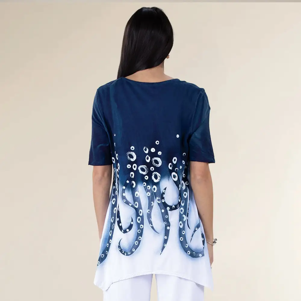 Hand-painted Octopus Blouse