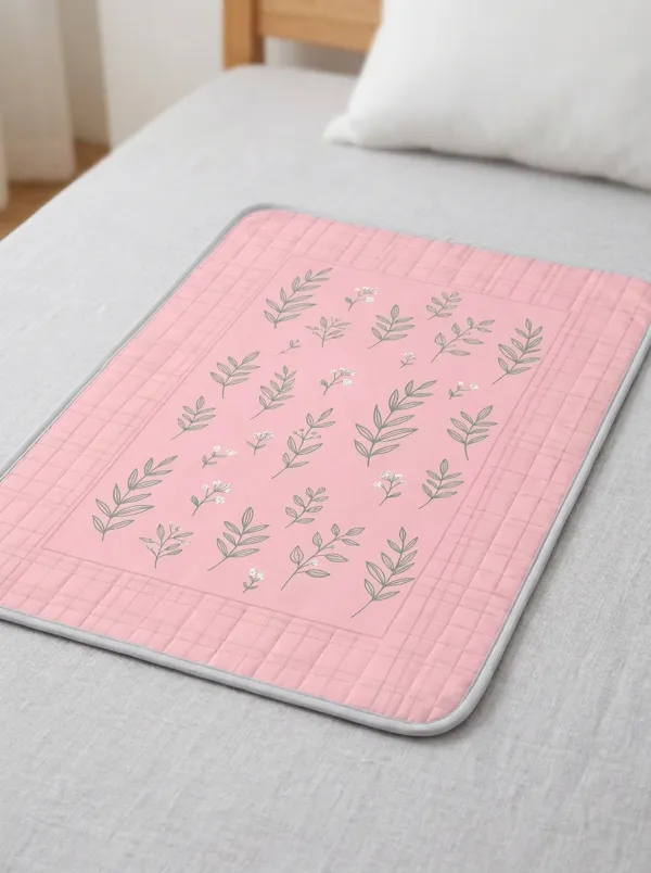 Botanical Nature Lover Green Leaves Pattern Cooling Mat