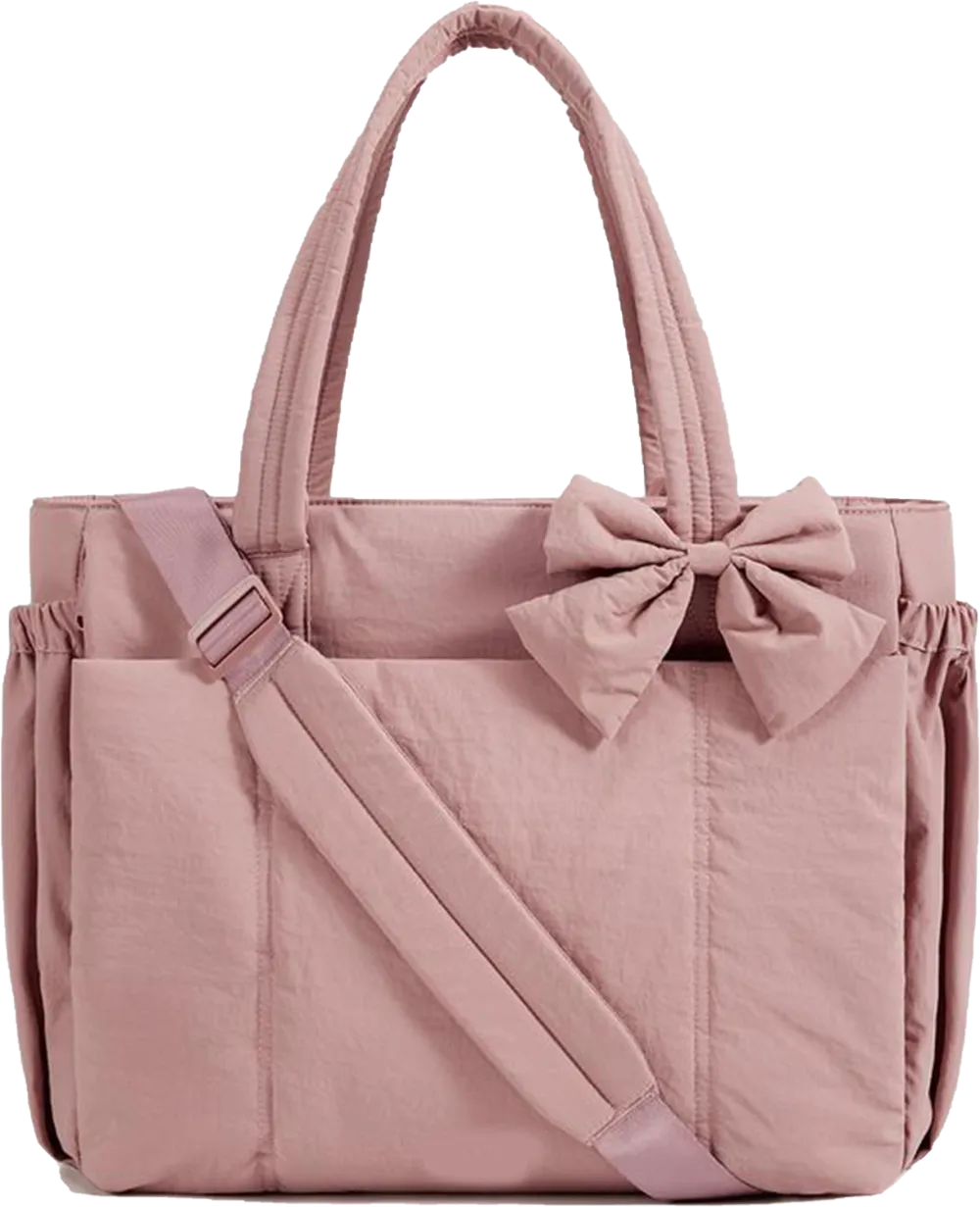 💕 Crush Bow Tote Bag for Women – Chic, Roomy & Ready for Anything