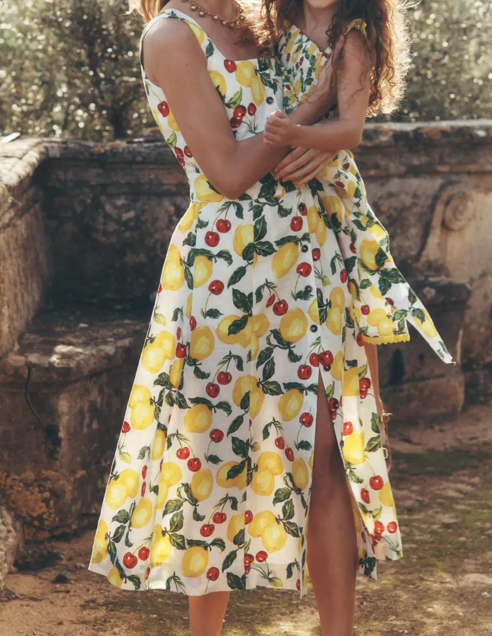Square Neck Linen Midi Dress