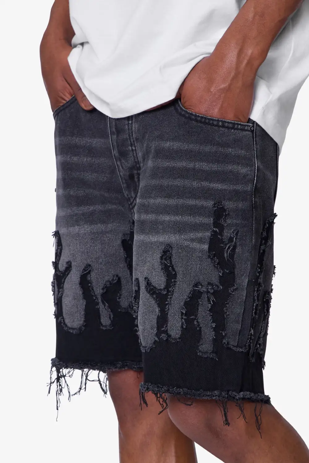 Flame Denim Shorts