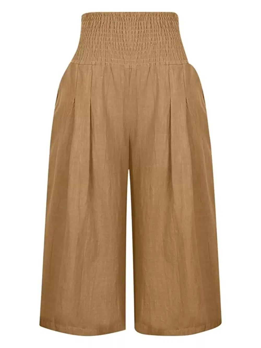 Smocked Wide Leg Capri Pants