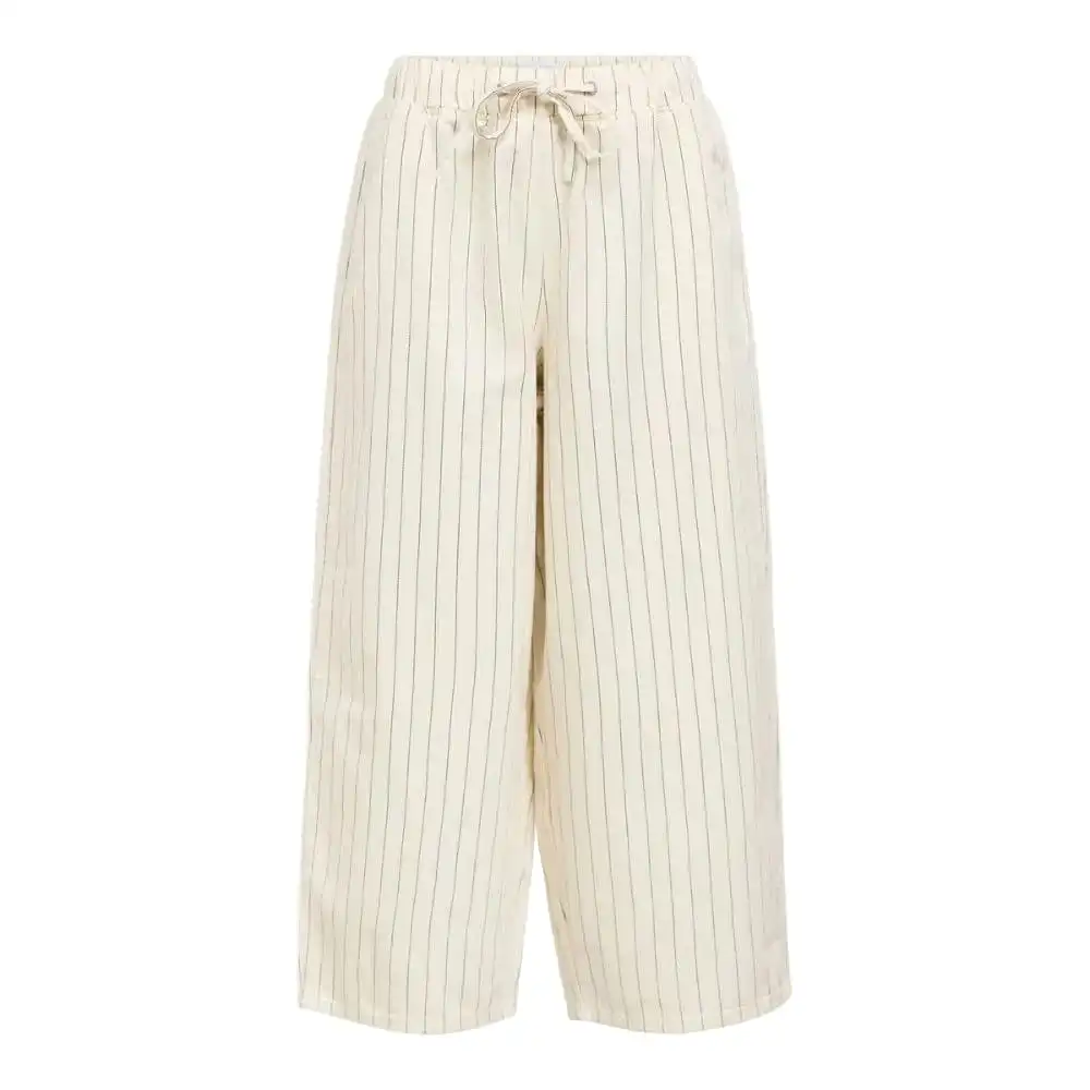 Wide-Leg Cropped Drawstring Women's Trousers