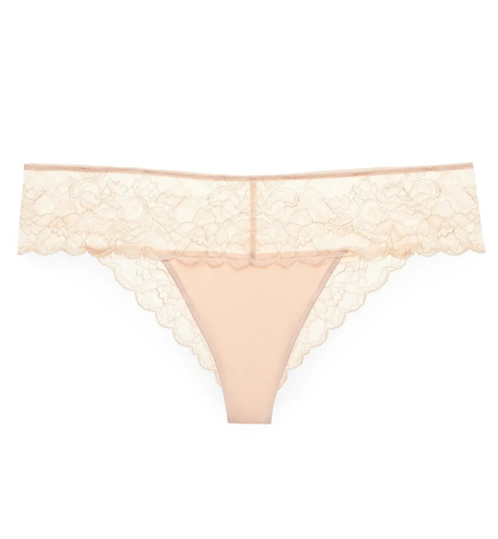 Classic Low-Rise Lace Cotton Tanga Thong Panty