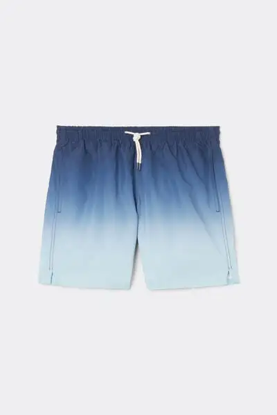 Elastic Waist Patterned Pocket Boxer Boxer Swim Shorts