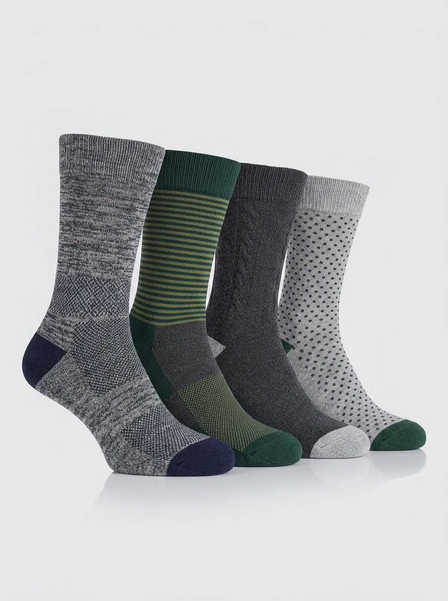 Men's Daily-Style Four Pair Socks