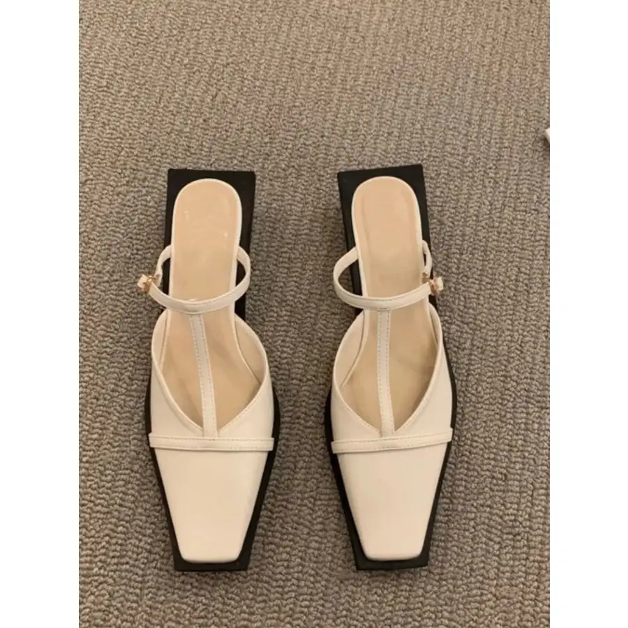 Square Toe T Strap Sandals