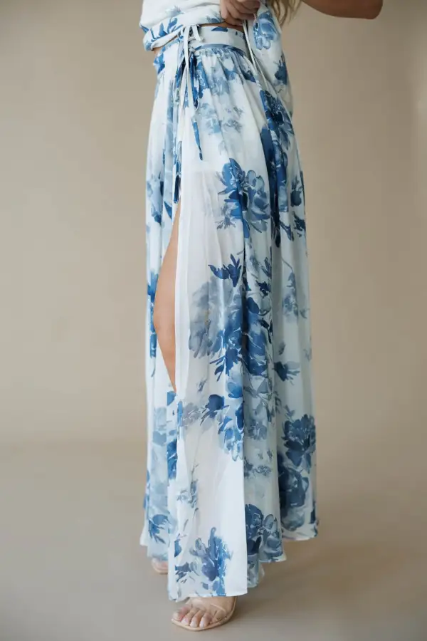 Floral Slit Detail Maxi Skirt