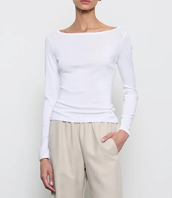 Cotton  Boatneck White