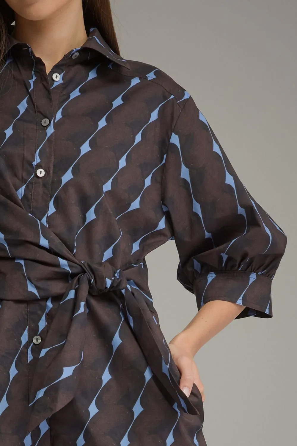 Print Side Tie Mini Dress
