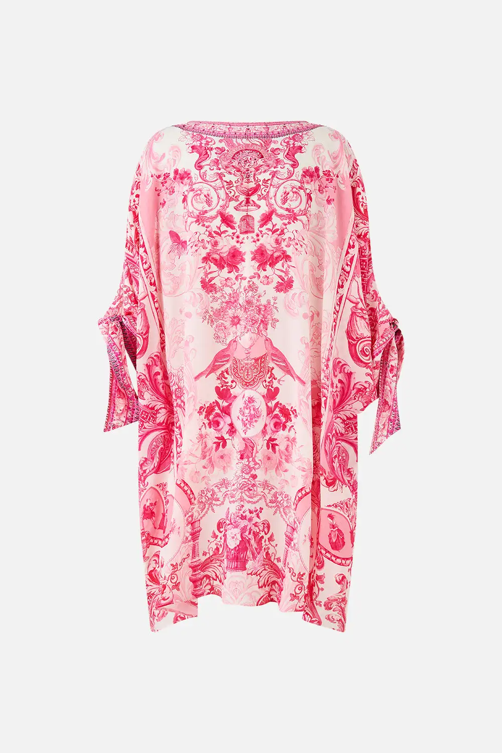 Tie Sleeve Short V-Neck Kaftan