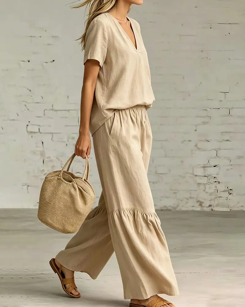 Linen-Blend Two-Piece Set