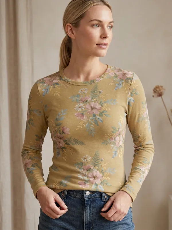 Women's Woodland Bloom Long Sleeve Thermal Top