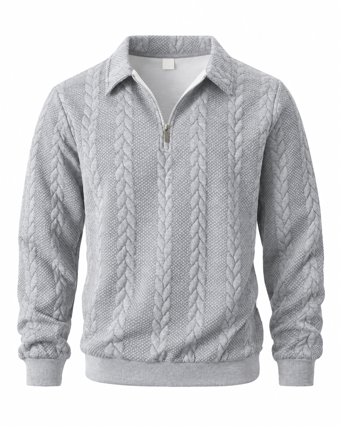 Men’s Outfits Knitted Polo Neck Long Sleeve Fitted Knitwear Sweatshirt for Daily Wear, Casual Basic Knitwear, Old Money Zipper Half Button Design, Casual Versatile Sweater Pullover, Essential for Man’s Wardrobe