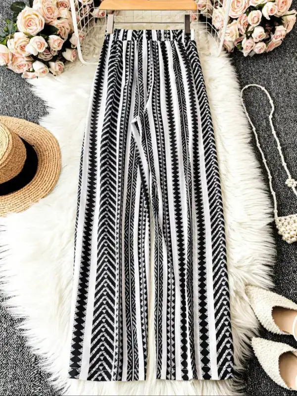 Everyday Boho Print Wide Leg Pants