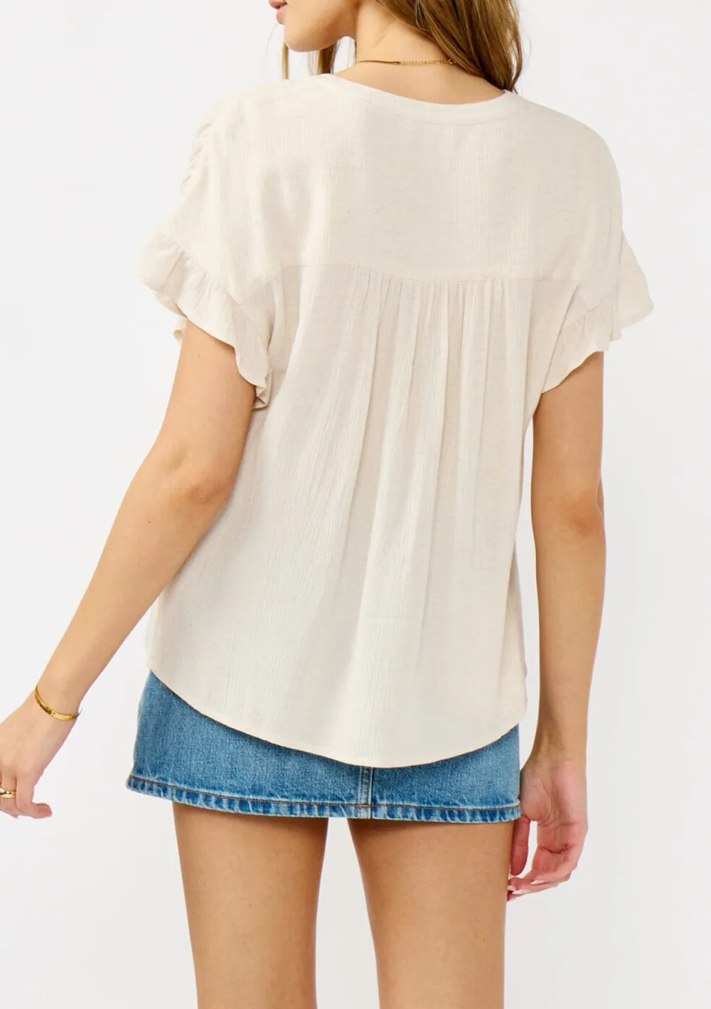 Button Up Short Sleeve Blouse