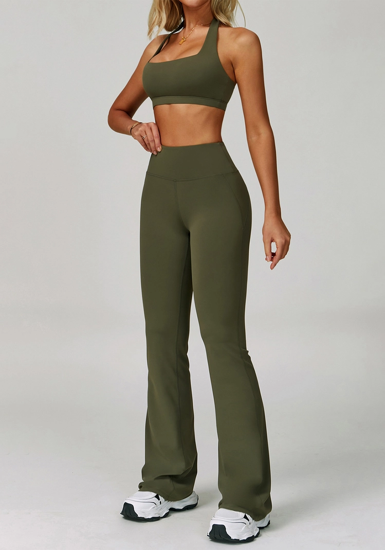 Cross Back Flare Leg Yoga Set