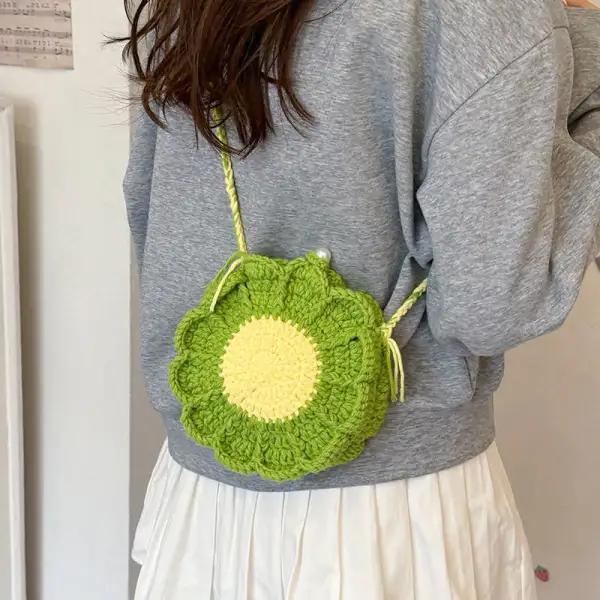 Floral Crochet Casual Shoulder Bag