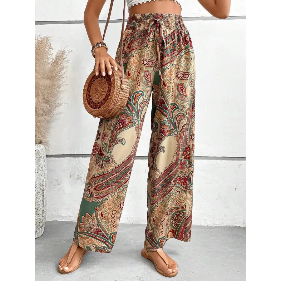 Soft Printed Wide Leg Pants