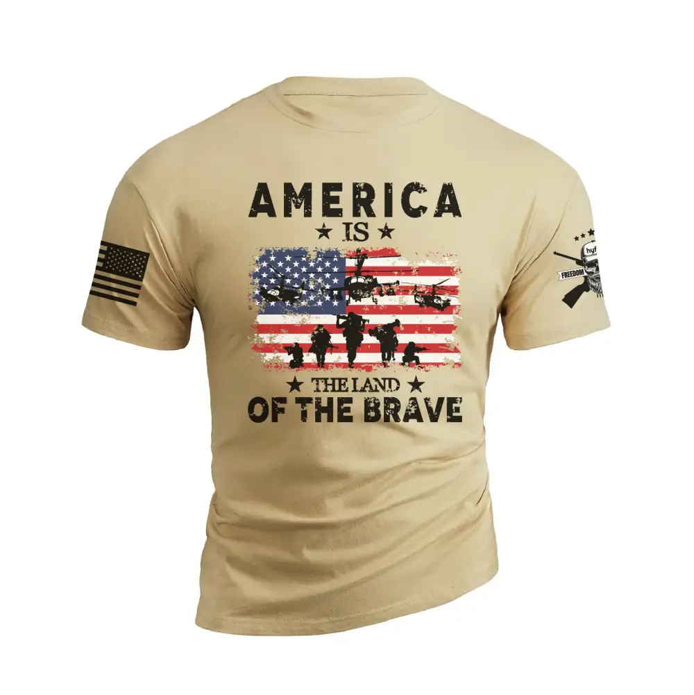 AMERICA IS THE LAND OF THE BRAVE GRAPHIC TEE