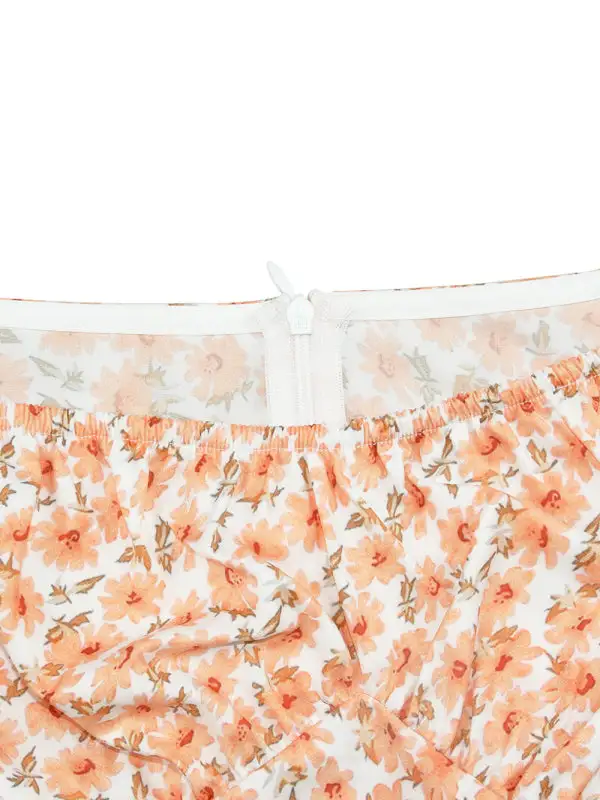 One Neck Lantern Lotus Leaf Short Shorts