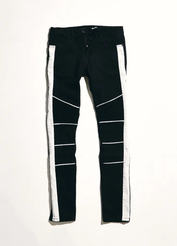 Side Stripe Biker Jeans