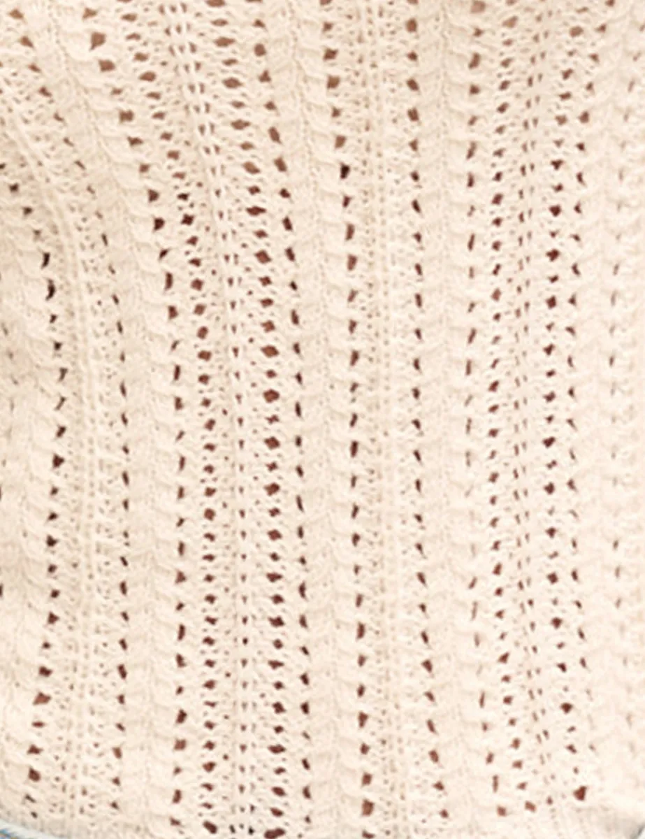 White Mock Crochet Vest Top