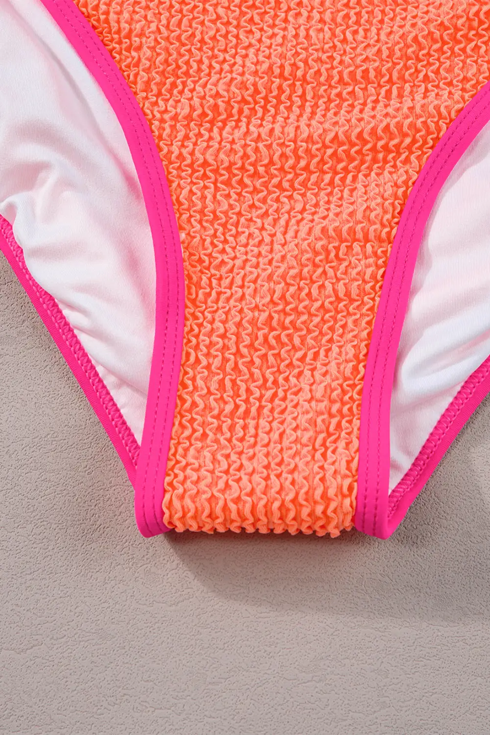 Blocked Pattern High Waisted Bikini Swim Set