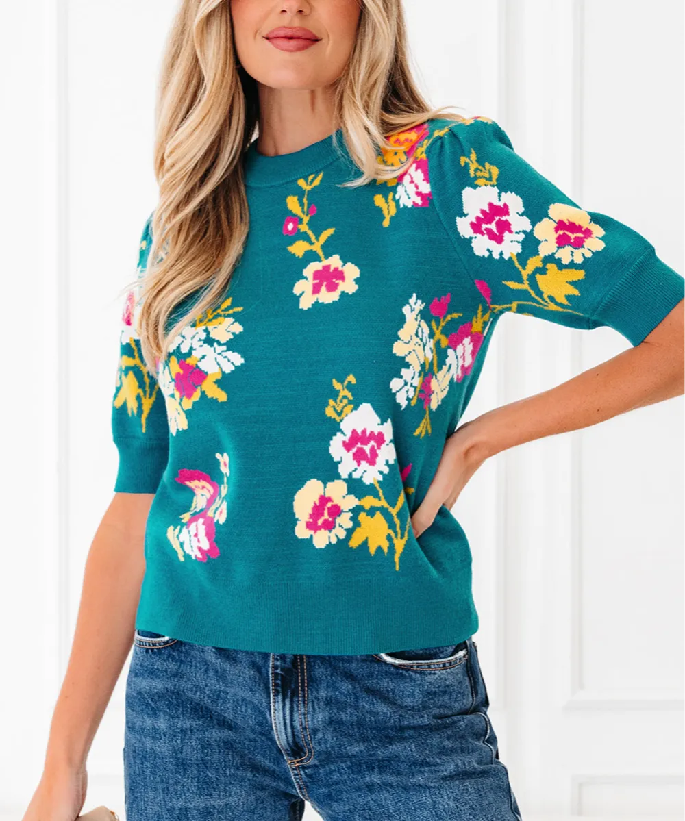 Mock-Neck Short-Sleeve Knit Slim-Fit T-Shirt