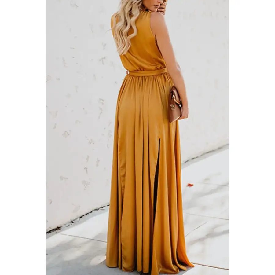 Surplice Tie Waist Maxi Dress