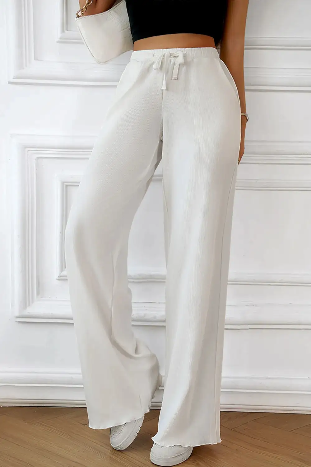 Casual Wide Leg Drawstring Pants